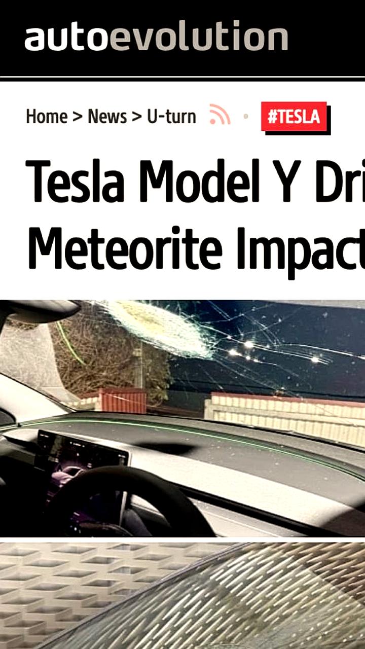 Первый случай столкновения метеорита с Tesla на автопилоте