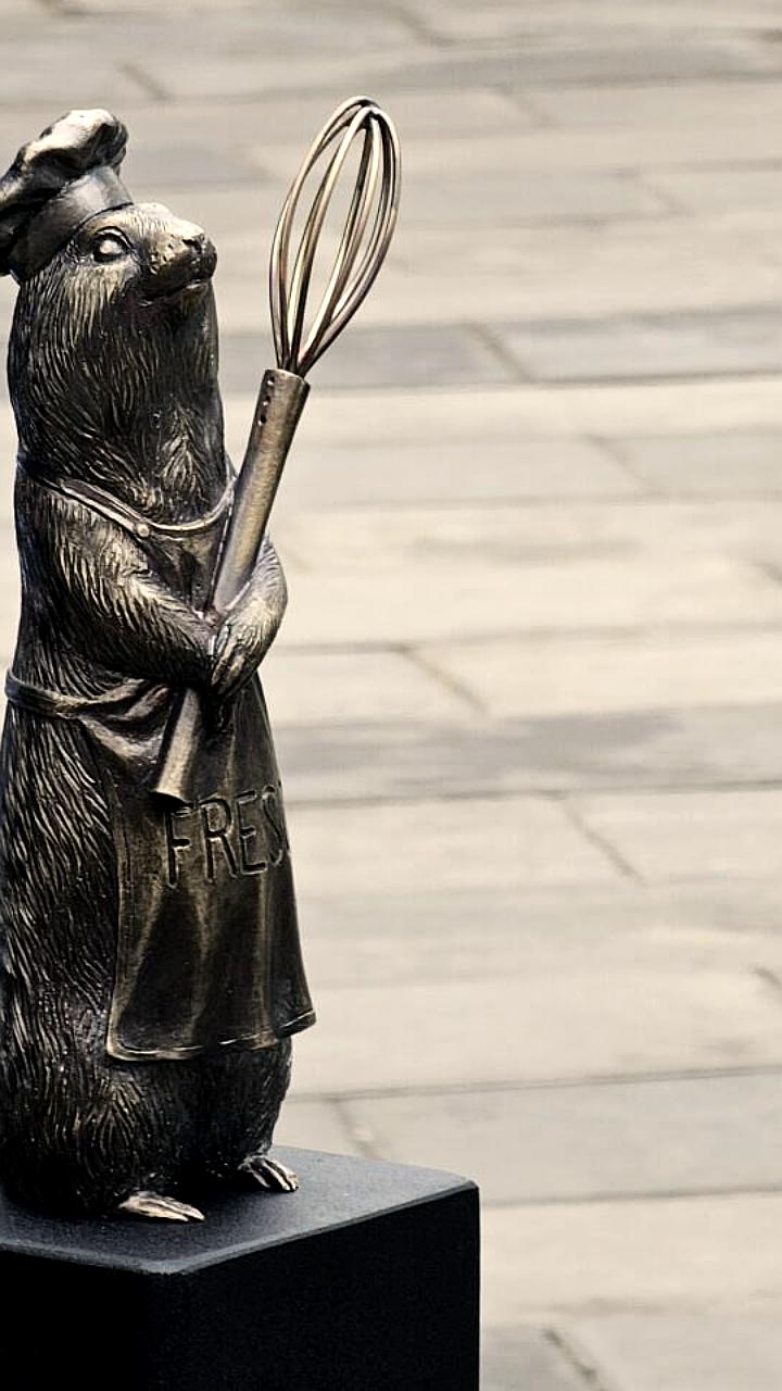 В Красноярске установлен бронзовый суслик-повар как новая достопримечательность