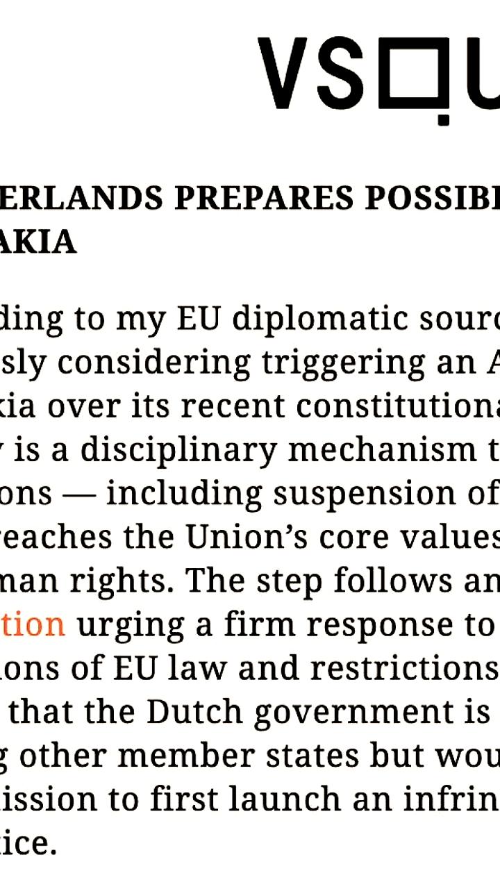 Нидерланды предлагают санкции против Словакии за ограничение гендерных идентичностей