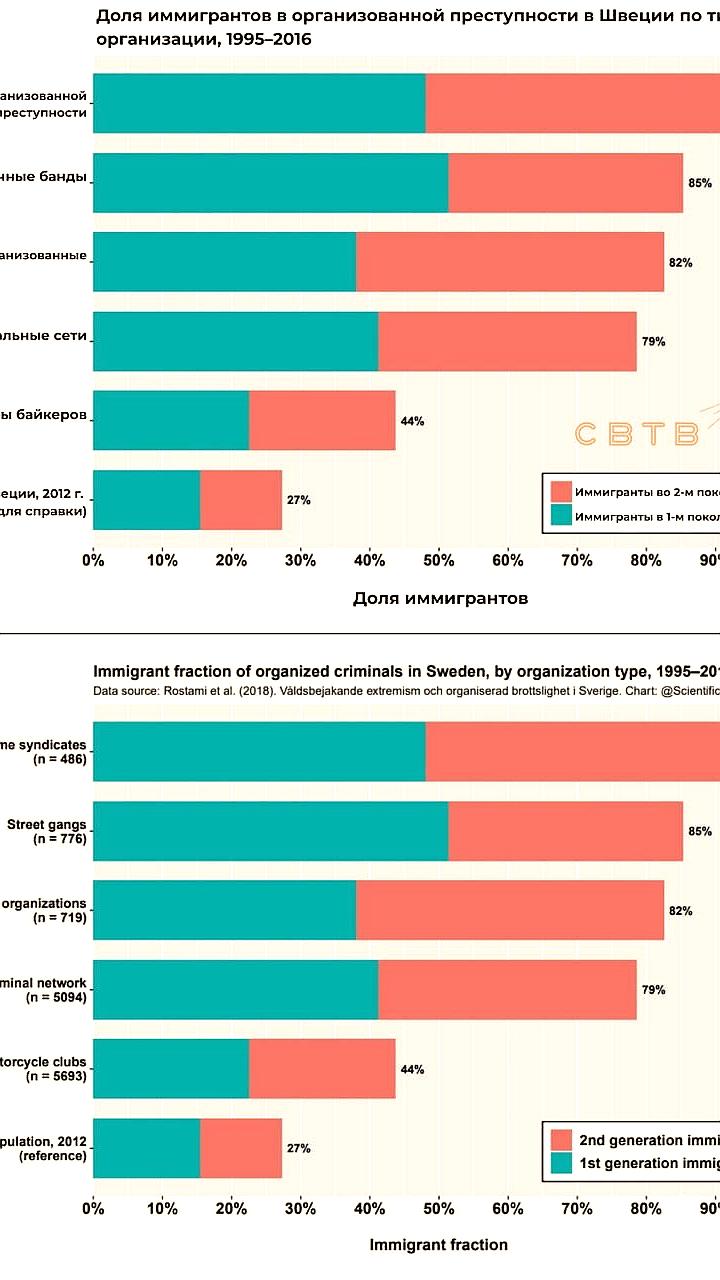 Исследование: Мигранты составляют большинство членов преступных групп в Швеции