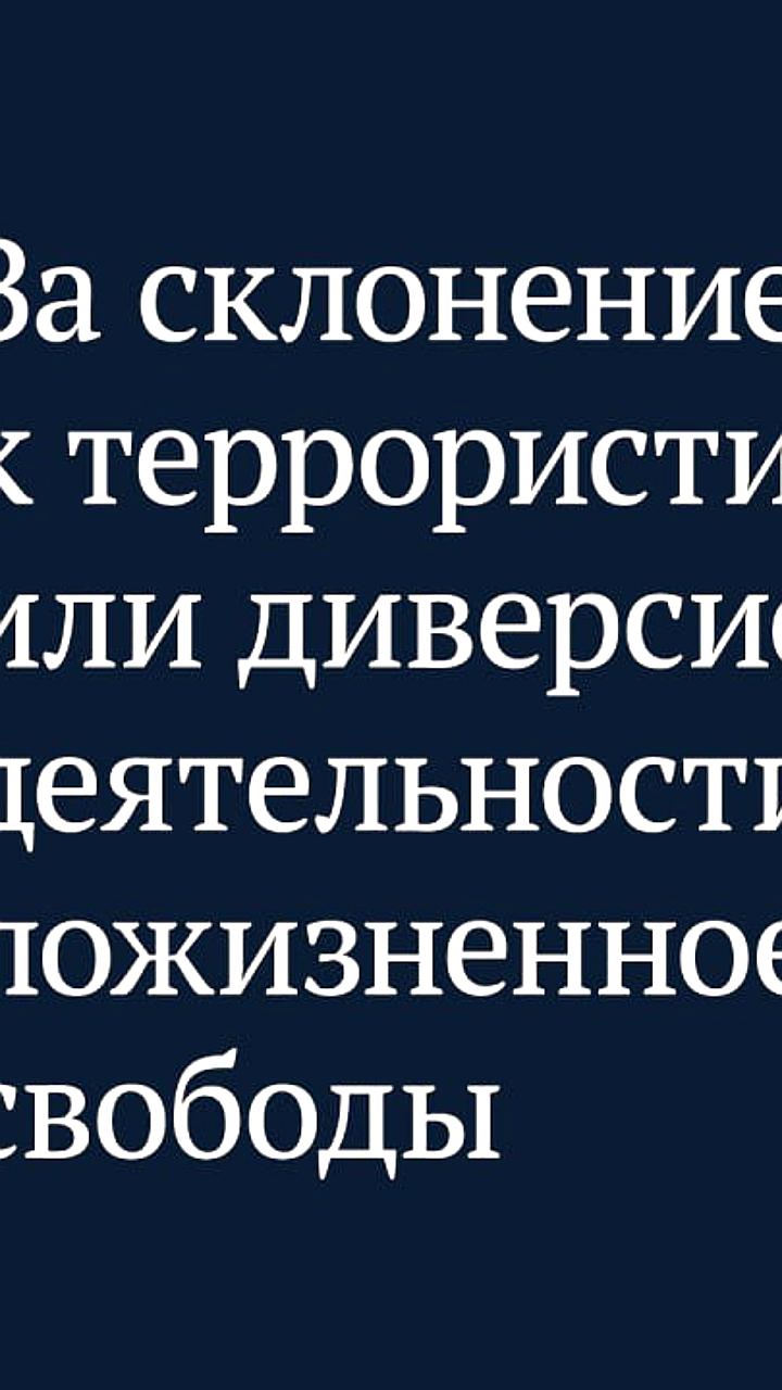 Госдума ужесточила наказания за диверсии и вербовку несовершеннолетних