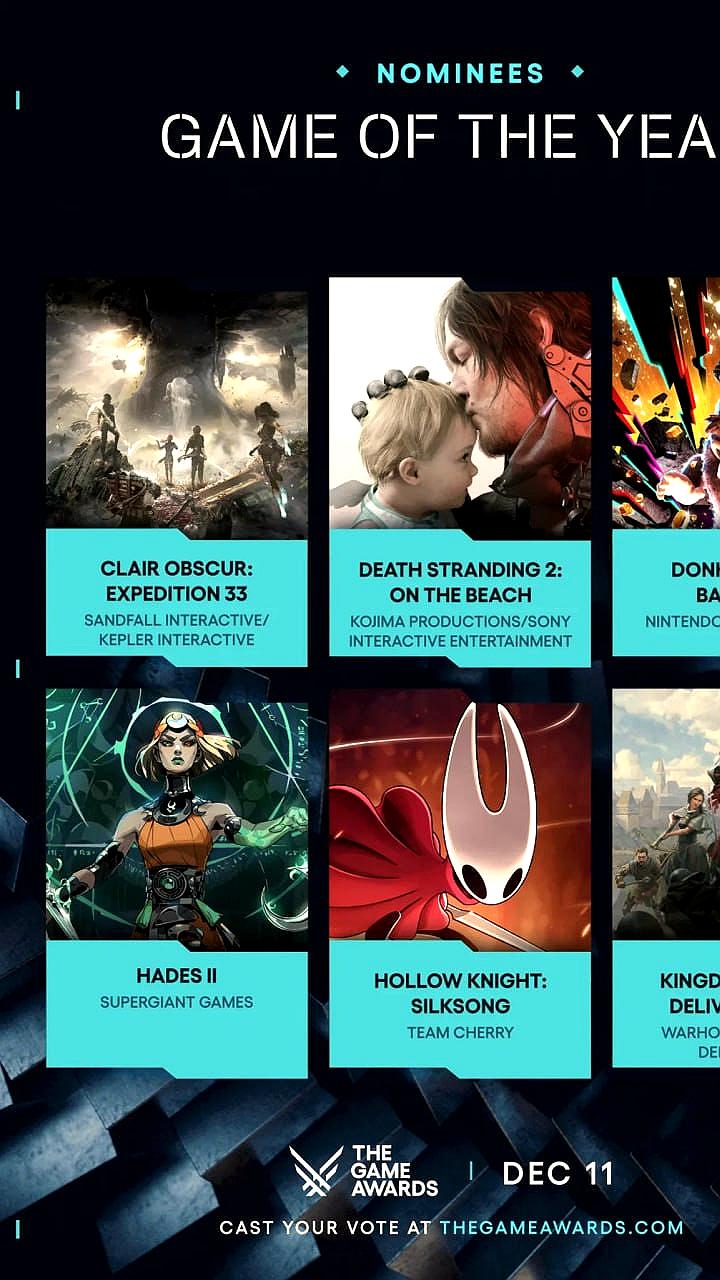 Объявлены номинанты на The Game Awards 2025