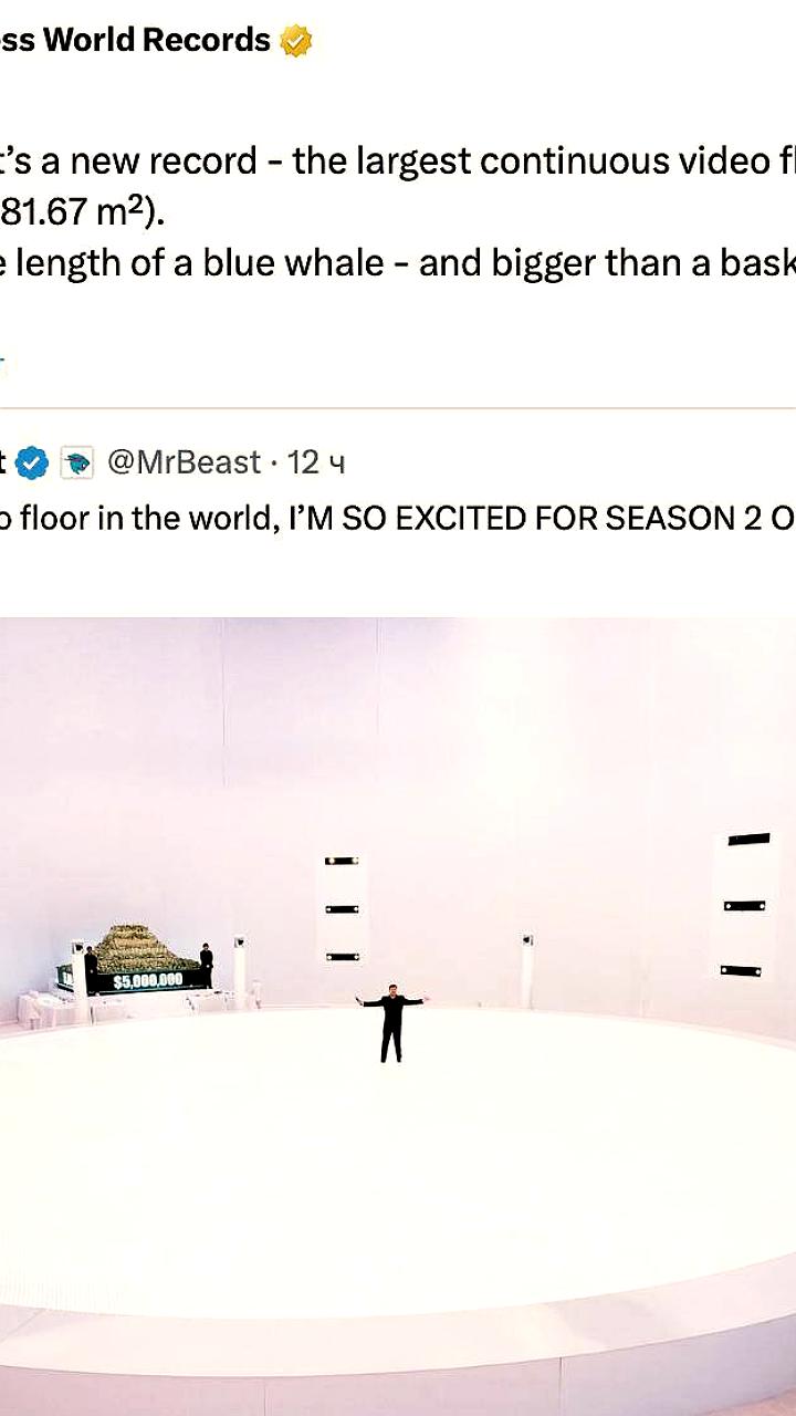 MrBeast устанавливает новый рекорд с самым большим светодиодным полом в честь Beast Games