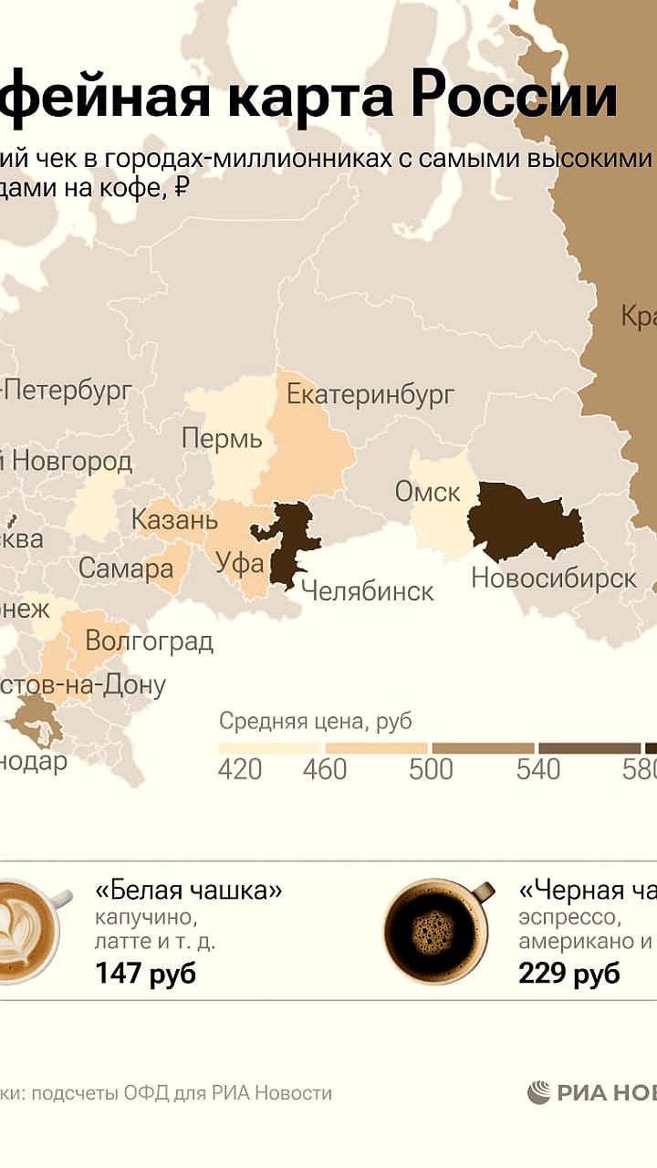 Челябинск, Санкт-Петербург и Новосибирск лидируют по расходам на кофе в России