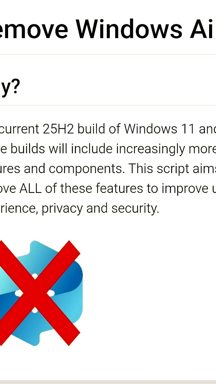 Создан скрипт для удаления ИИ функций из Windows 11