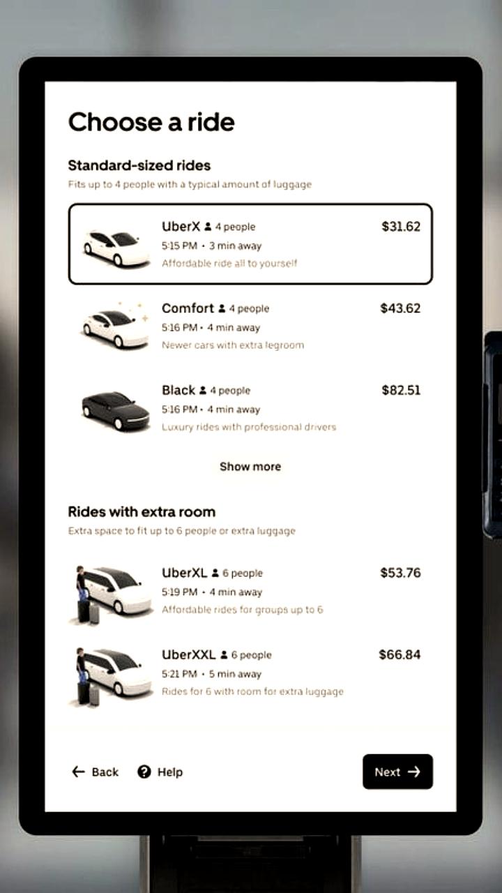 Uber запускает терминалы для вызова такси в аэропортах США