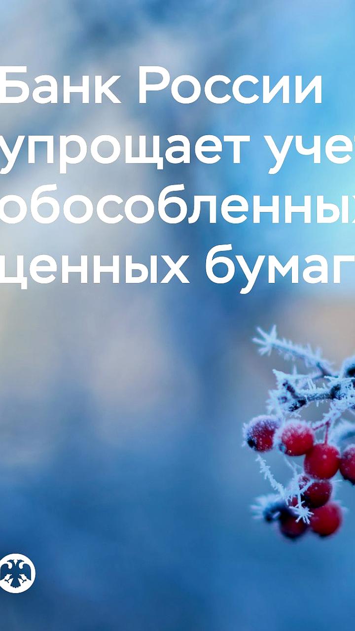Банк России упрощает учет обособленных ценных бумаг до 2026 года