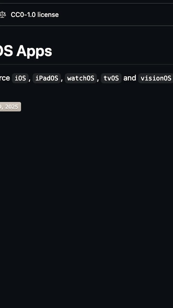 Популярность библиотеки бесплатных приложений для Apple на GitHub