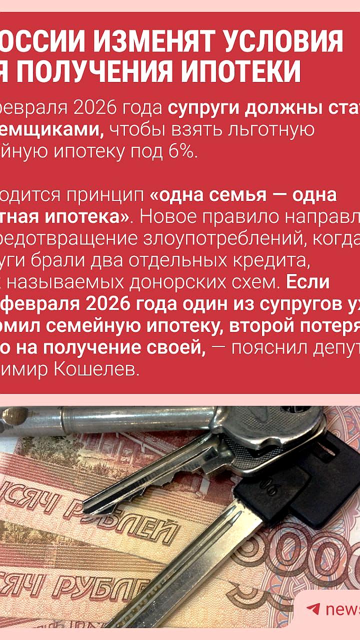 Изменения в условиях льготной ипотеки вступят в силу с 1 февраля