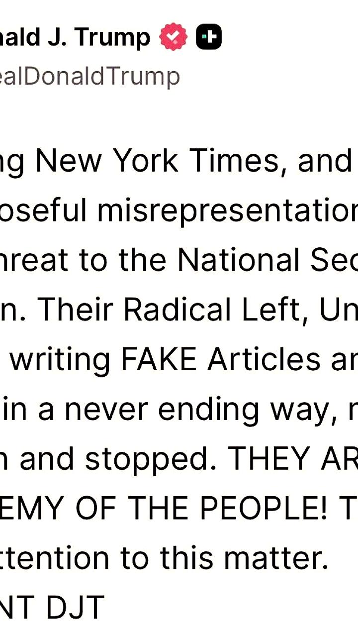 Трамп обвиняет New York Times в угрозе национальной безопасности