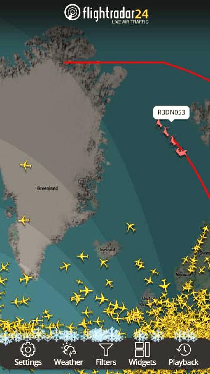 Санта Клаус в полете: 18 тысяч зрителей следят за его путешествием на Flightradar