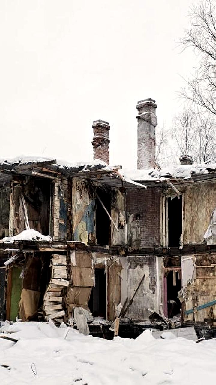 В Полярном завершен снос трех аварийных домов в рамках реновации