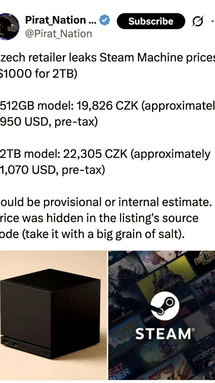 Предварительные цены на Steam Machine: от 75 тысяч рублей