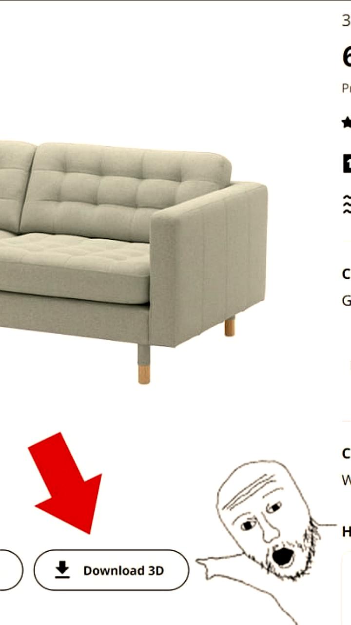 IKEA внедряет возможность скачивания 3D моделей мебели одним кликом