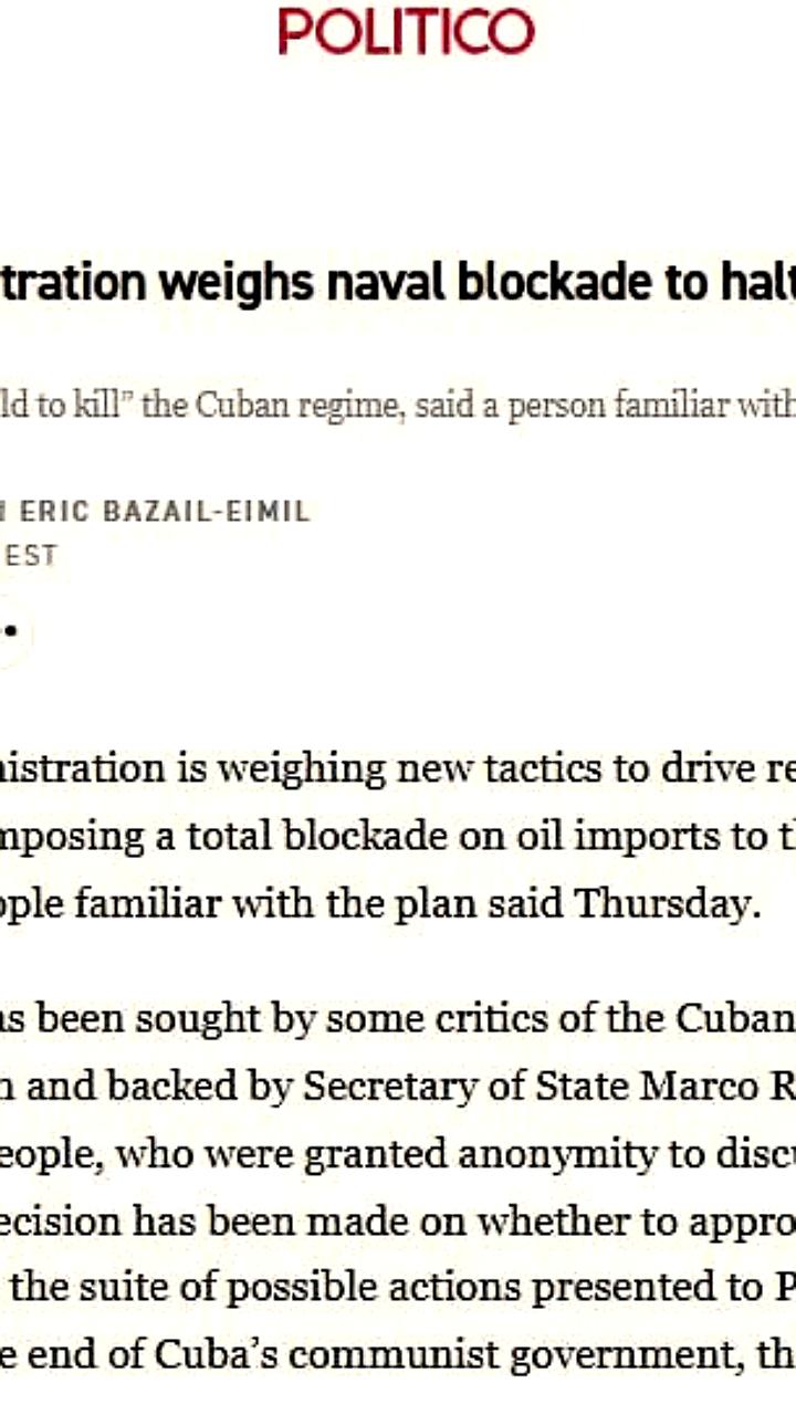 США рассматривают возможность введения морской блокады Кубы для прекращения импорта нефти