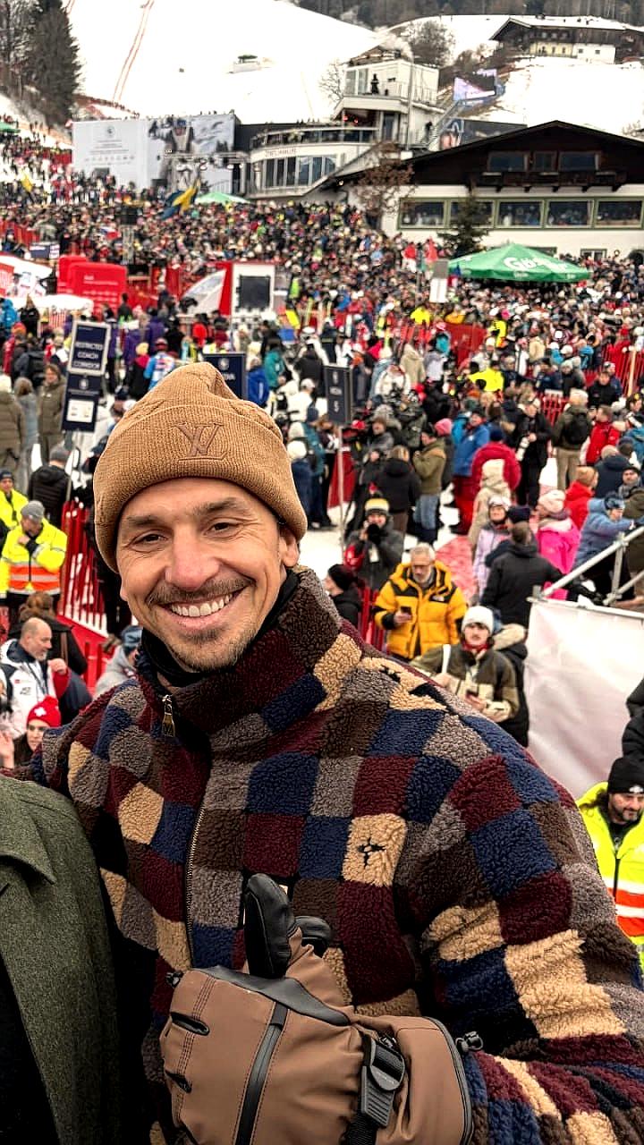 Златан Ибрагимович и Арнольд Шварценеггер встретились на Кубке мира по горнолыжному спорту в Китцбюэле