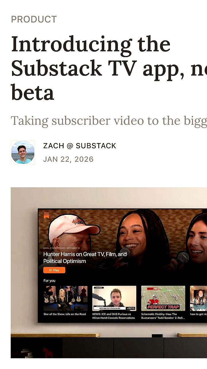 Substack представил новое приложение для телевизоров