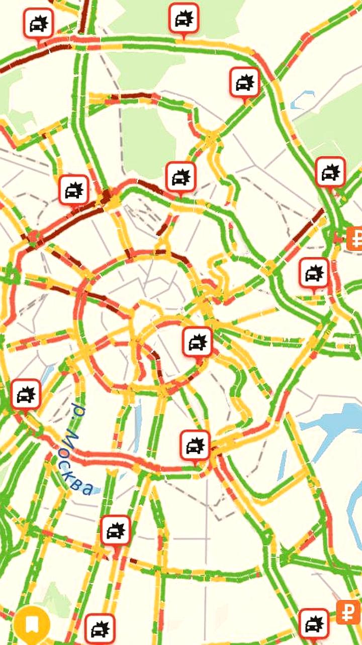 Москва столкнулась с 8-балльными пробками в дневное время