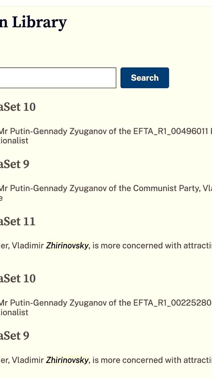 Имя Владимира Жириновского упоминается в файлах Эпштейна наряду с другими известными личностями