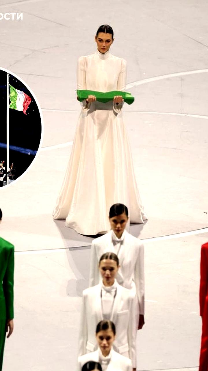 Открытие Олимпийских игр: Виттория Черетти несет флаг Италии в нарядах Giorgio Armani