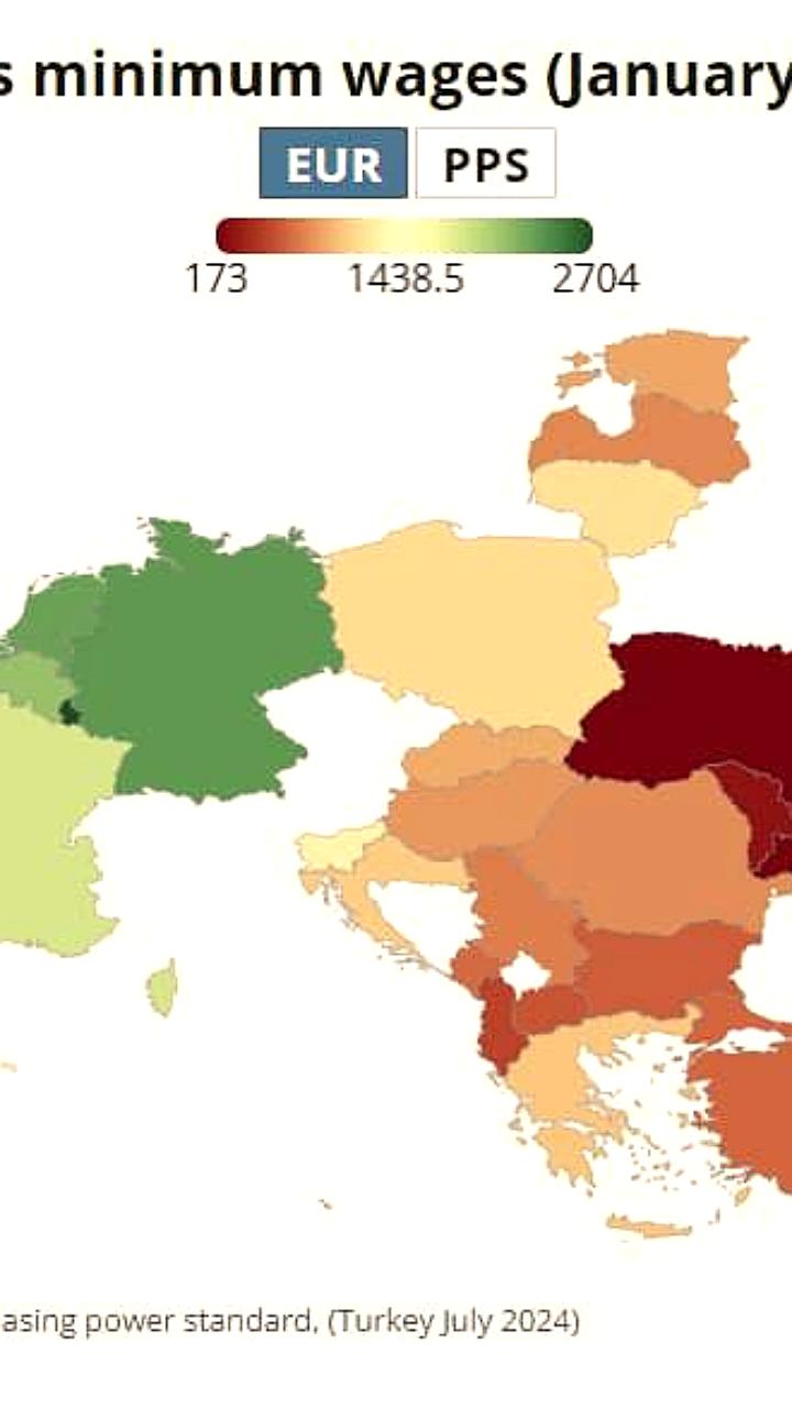 Украина и Молдова занимают последние места в Европе по минимальной зарплате