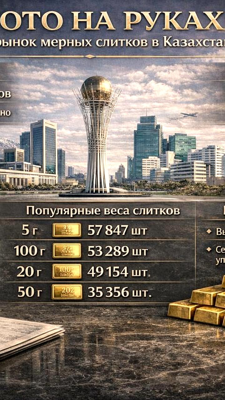 Казахстанцы владеют 9 тоннами золота: итоги реализации мерных слитков в 2025 году