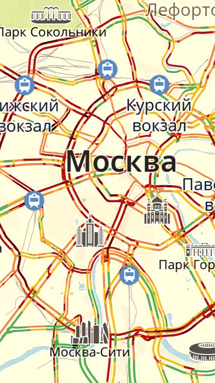 Пробки в Москве достигли 8 баллов