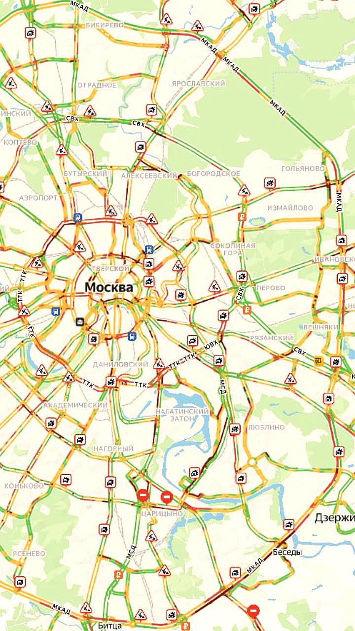 Пробки в Москве достигли 9 баллов из-за непогоды