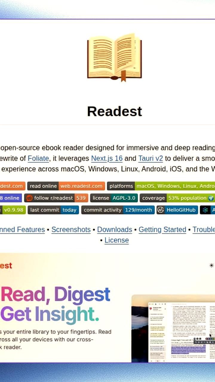 Представлена новая open source читалка Readest с множеством функций для глубокого чтения