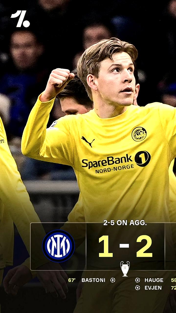 Будё Глимт сенсационно выбивает Интер и выходит в 1/8 финала Лиги чемпионов
