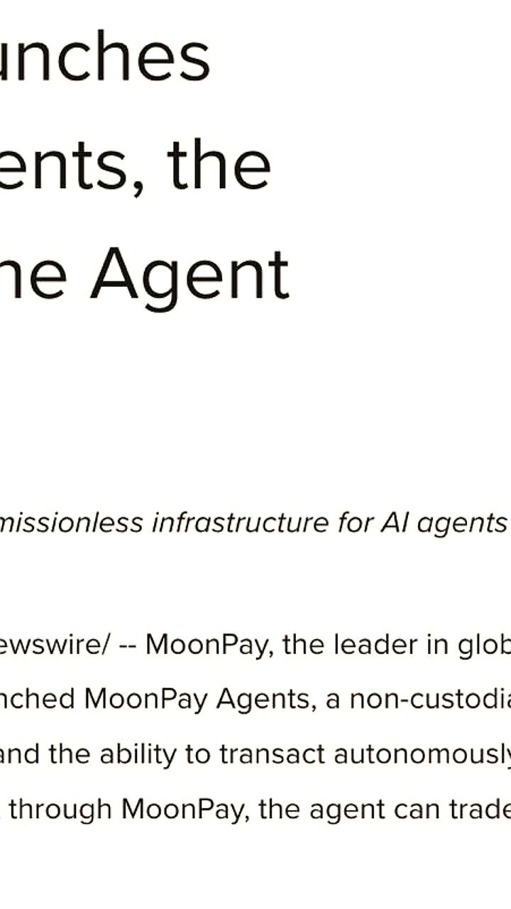 MoonPay запускает платформу для AI агентов в блокчейне