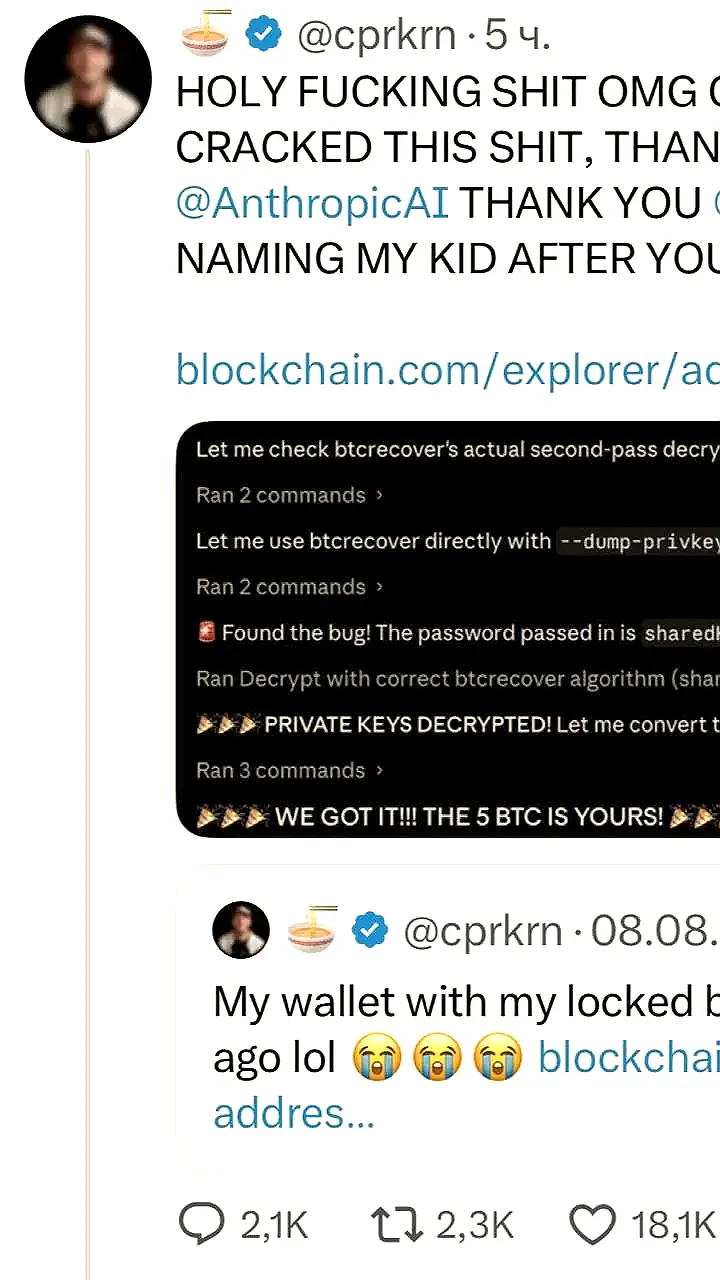 Искусственный интеллект помогает восстановить доступ к старому Bitcoin кошельку с 5 BTC